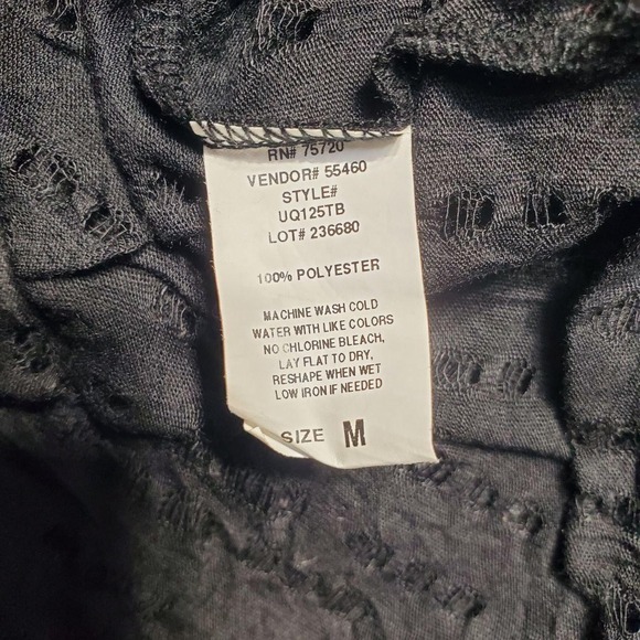 BKE‎ Shirt Womens Medium Black Sheer Burnout Whimigoth Sheer Romantic Layering - Picture 8 of 9